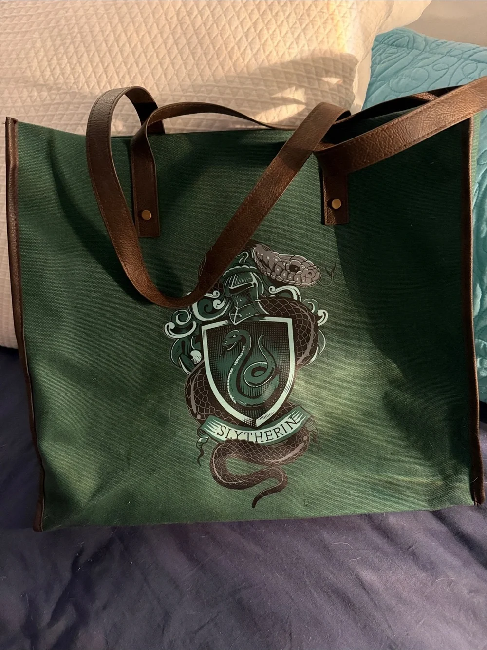 Harry Potter Slytherin House Pride Recycled Canvas Tote Bag - Retired!!